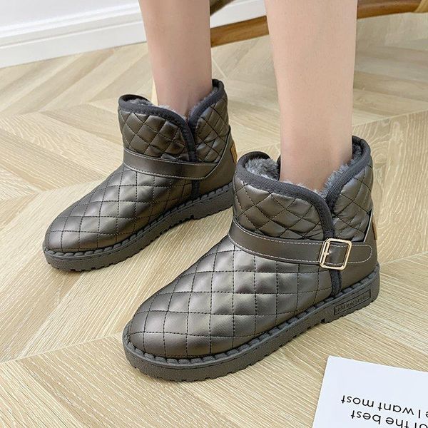 

australia women snow boots 100% genuine cowhide leather ankle boots warm winter woman shoes platform shoes, Black