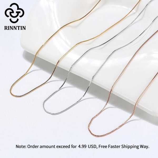 

chains rinntin s925 silver box cable link chain for women men pendant necklace 40cm/45cm/50cm/55cm/60cm fashion jewelry wholeslae sc331