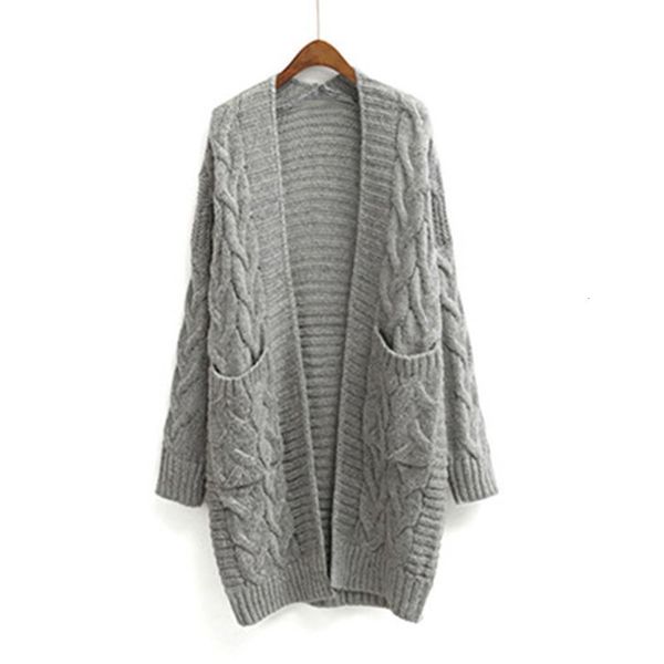 

2021 new autumn winter womens loose long sleeve acrylic korean knit sweater cardigan coat thick winter women cardigans sweater, White;black