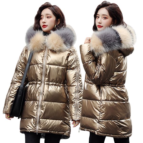 

2020 jacket winter 2020 new winter-30 degrees proof dwaterproof water woman fur collar thin thick warm coat qpvl, Black
