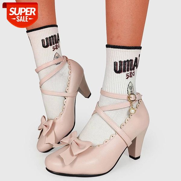 

ribetrini sweet lolita girl high heels pearl solid shoes pointed toe women pumps cosplay spring pearl metal pumps #9n26