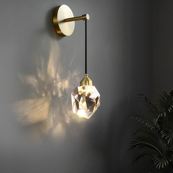 Alle Kupfer Luxus Kristall Wandleuchte moderne Wohnzimmer Hintergrund Nachttischlampe Dekoration Hängelinie Wandleuchten Badezimmerspiegel Scheinwerfer