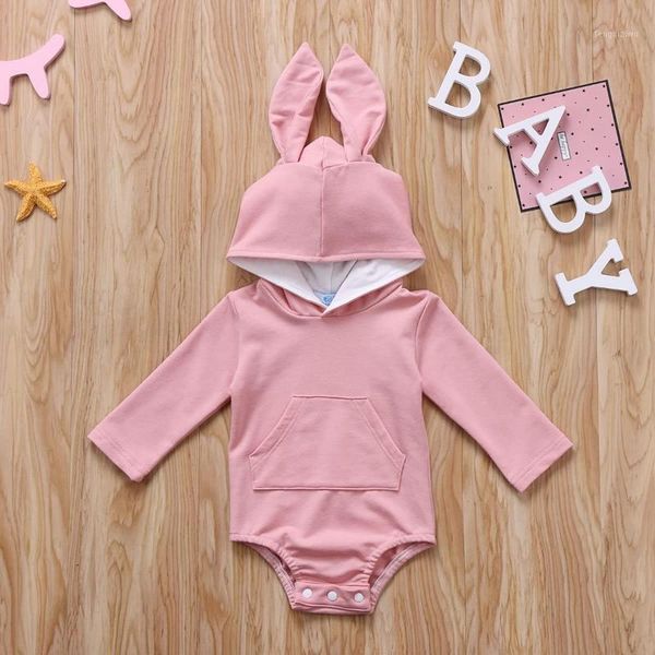

baby girl long sleeve hooded bodysuit romper 0-24m newborn infant toddler casual cotton solid jumpsuit outfits1, Blue