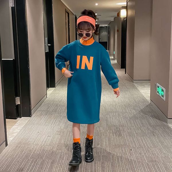 

autumn and winter korean 2020 new girls' contrast printing drs xjej, Red;yellow