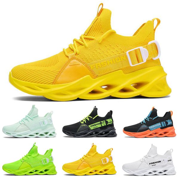 

men fashion running shoes breathable trainers black white green yellow lemon orange mens sports sneakers size 40-46