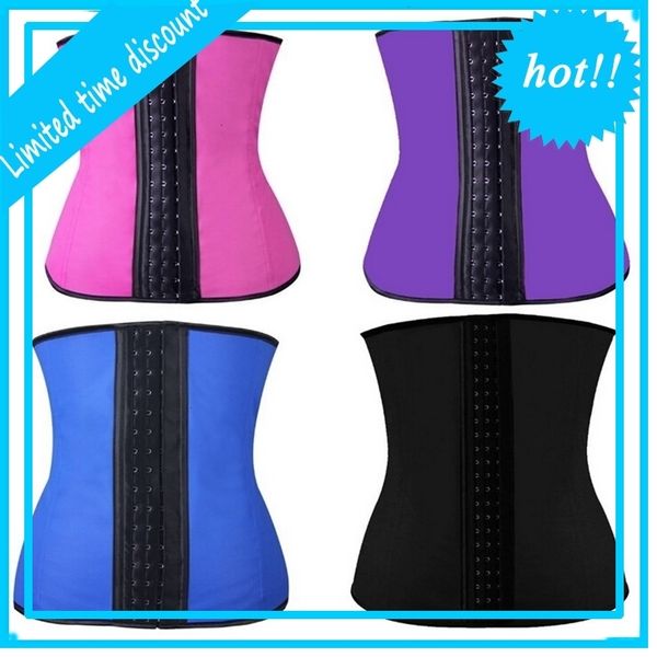 

womens sport corset rubber latex waist training cincher lady bodysuit shapewear steel boned corslets s-3xl, Black;white
