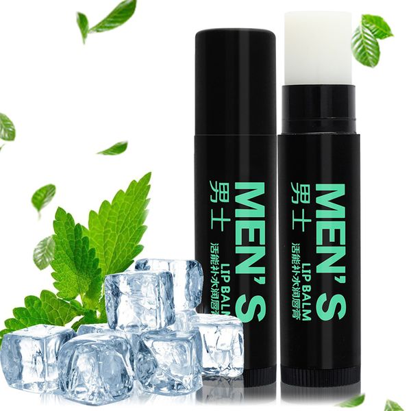 Hidratante bálsamo labial para homens nutritious hidratante natural chapstick homens transparente menta lemon laranja chá verde aromatizado os lábios cuidam m