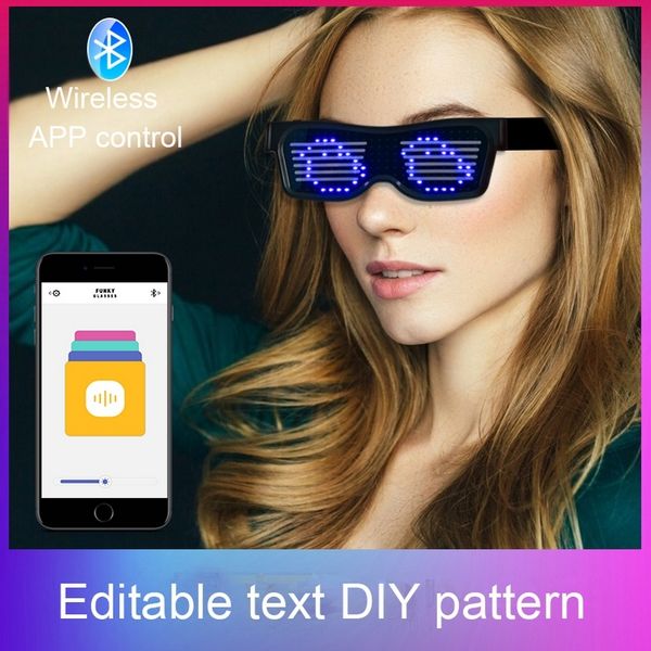 

magic bluetooth led usb shield luminous glasses app control diy glow sunglasses christmas party decorations