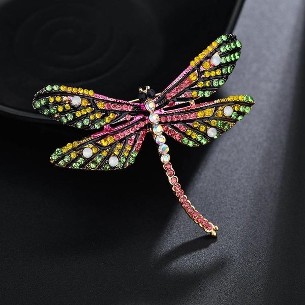 

yada 2020 ins crystal dragonfly insect pinsbrooches for lapel pin garment scarf jewelry rhinestone dragonfly brooches bh200034 sqcndm, Gray