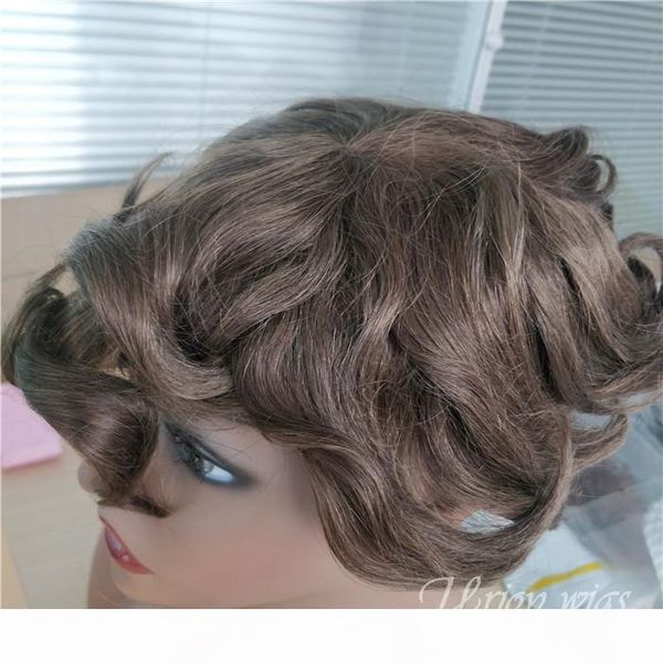 

brown color lace with pu base mens toupee indian hair unit style v-injected hairline invisible thin skin toupee for black men