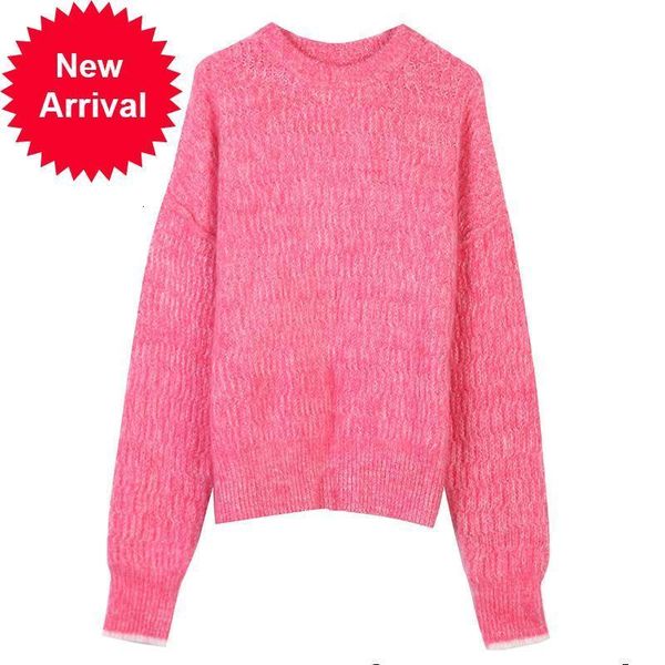 

new sweet 2021 style cuat nightgown female autumn long sleeve pink neck loose sweater jumper clothes shyz, White;black