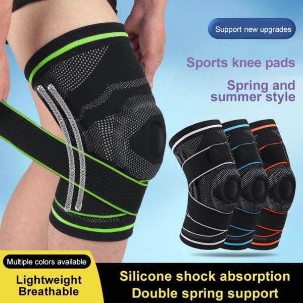 

1pc knee pad sleeve thermal compression leg support weight lifting basketball running jogging sports leg bandage protector, Black;gray