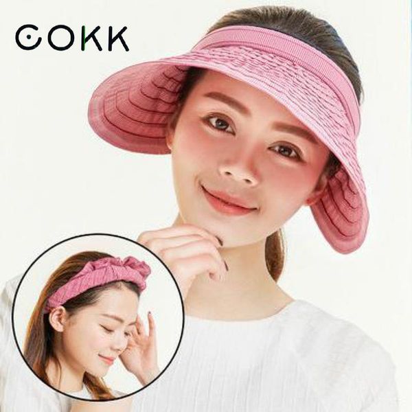 

cokk chapeau femme летние шляпы для женщин вс visor cap пляж hat дамы вс hat женский спортивный оголовье hairband suncreen visor кпт jllbmk, Blue;gray