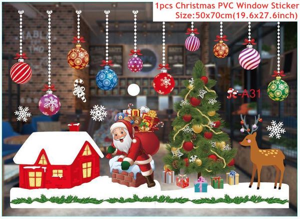 

рождество оформление витрин wall съемных наклеек рождество колокол deer стены стикеры домашнего украшение xmas новый год bbyccb