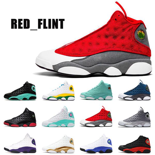 

2021 13s flint jumpman basketball shoes aurora green hyper royal chicago cap and gown mens trainers trainers outdoor sneakers, White;red