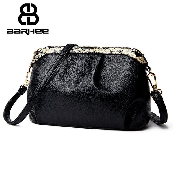 

barhee summer small ruched flap pu leather women messenger bag women sling bags black shell crossbody bag for girls