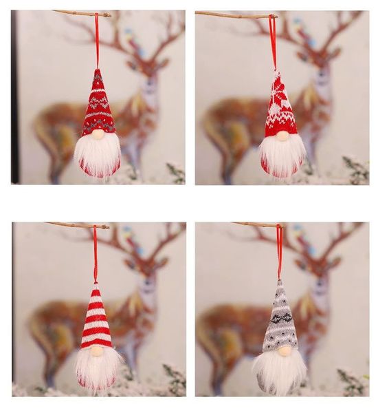 

christmas decorations knitted wool forest man doll charm faceless doll christmas tree decoration pendant nice and popular style, Black