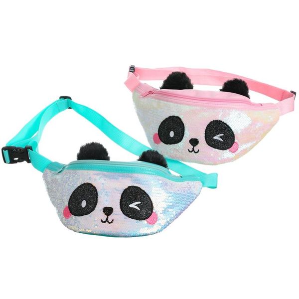 

sequins girls fanny waist pack cartoon panda bag women leather belt fashion shoulder children christmas gift bags