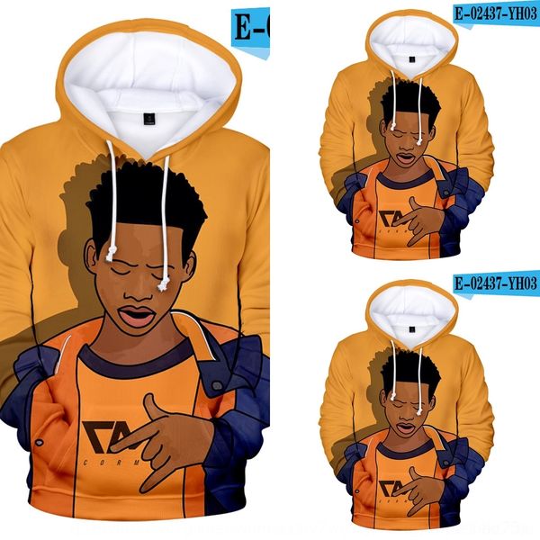 

qpzpm новые тей-к пружинные и sweatersweater одежды в летний моды 2019 3d цветной печати рыхлого с капюшоном свитер осенью oenff, Black