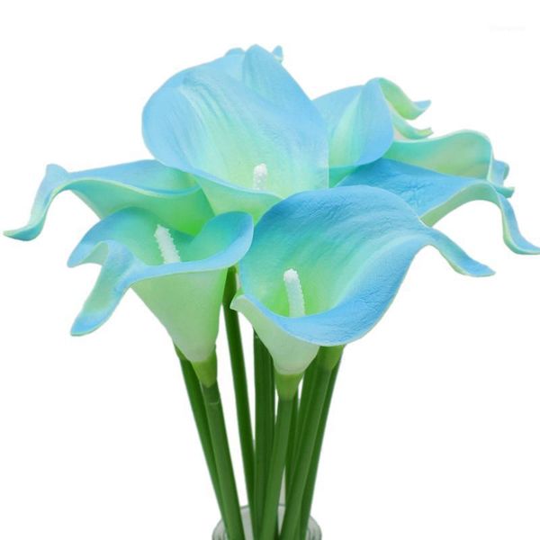 

10pcs real touch pu calla lily decorative artificial flowers bouquet for wedding party home decoration latex fake flower1