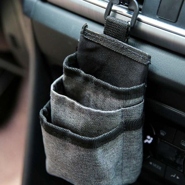 

car pocket ventilation mobile phone bag car storage bag small storage organizer oxford cloth auto pocket styling