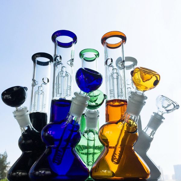 Heady Flass Bongs прямой PERC 4 оружия дерево PERC стекло водяной бонг с 18,8 мм женских суставов воды трубы WP307