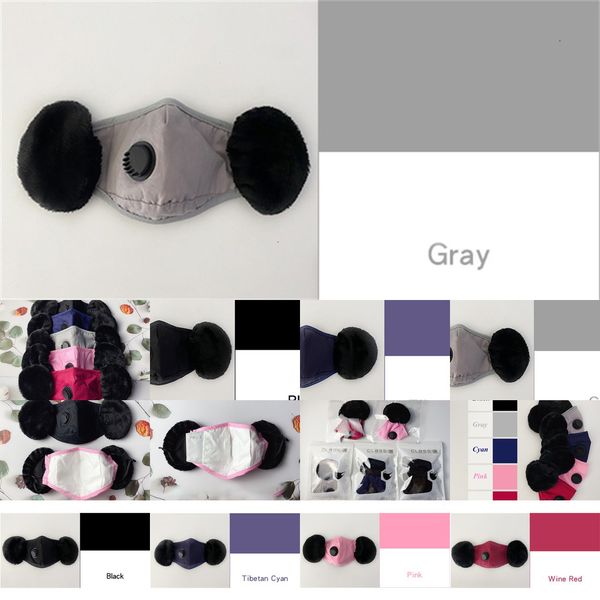 

face mask with valve protector masks men women dustproof mouth-muffle earmuffs windproof ear warmer 3 njbdm