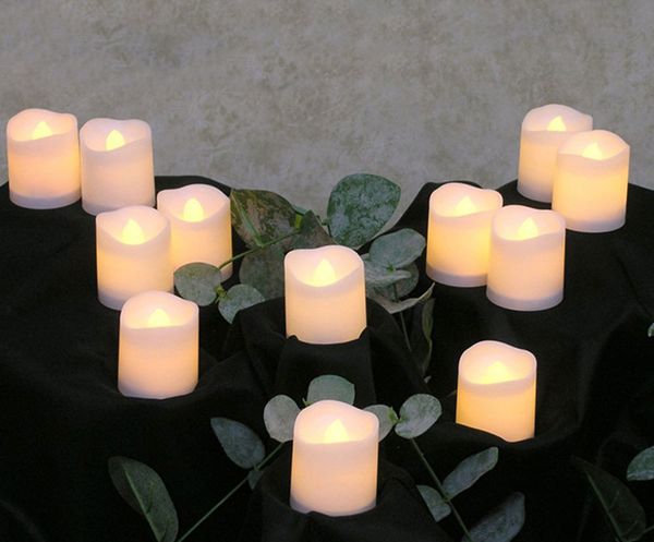 

12pcs flameless led flicker lamp decoration electric candles yellow tea light party wedding candle