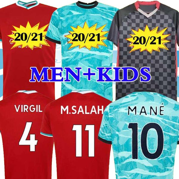 

20 21 lvp mohamedm.salah 11 firmino thiago soccer jersey 2020 2021 football shirt diogo jota j. virgil lverpmen kids kit uniforms, Black;yellow