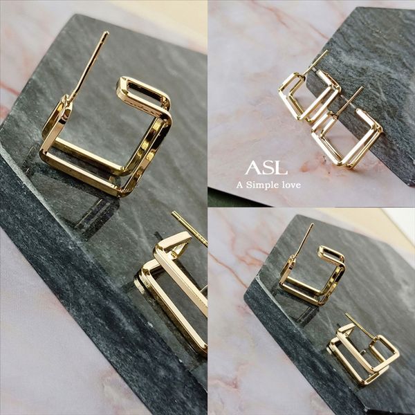 

bmfz trendy thin line shape earring with colorful water stud pendent for shiny dangle earring women round butterfly white cz drop earrings, Golden