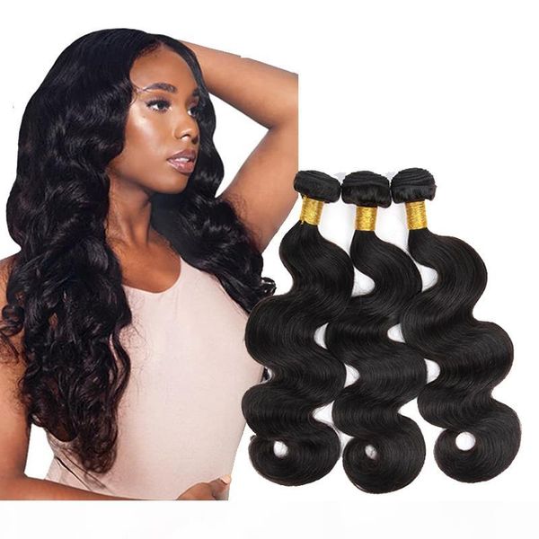 

необработанная бразильские волосы девственницы объемная волна 8-28inch 8а класс человеческих волос extension дешевые бразильская тела волнов, Black