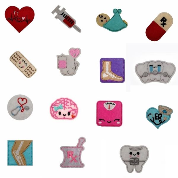 

30 pieces/lot 15 style nurse reel felt (just design no id badge holder) 201009, Gray