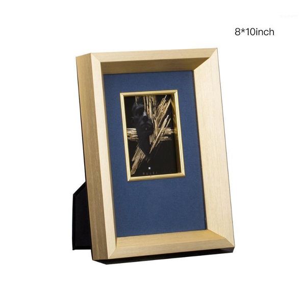 

frames solid wood po frame high-grade creative picture pograph brushed metal texture case desk