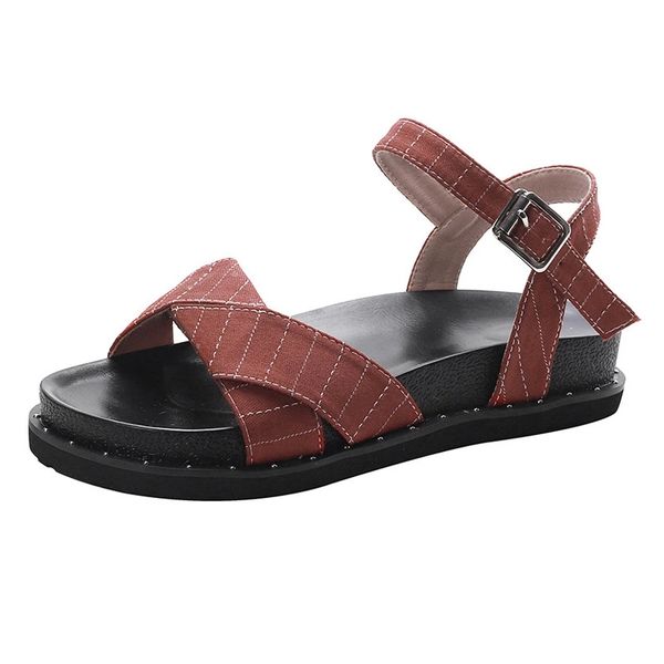 

2020 summer shoes women beach sandals thick sole 3cm fashion ladies summer holiday shoes casual women sandals black red a2337 #lz0g