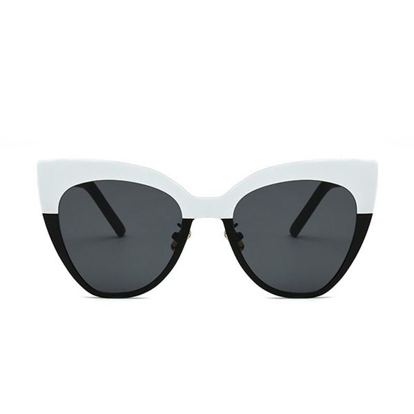 

white designer cat eye women sunglasses frame girl shade gradient royal metal 2020 eyeglasses men black brand oculos uv400 ss691 piukv, White;black