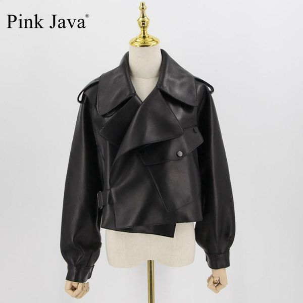 

pink java qc20003 new arrival real leather jacket women coat genuine sheep leather coat luxury fashion dress1, Black