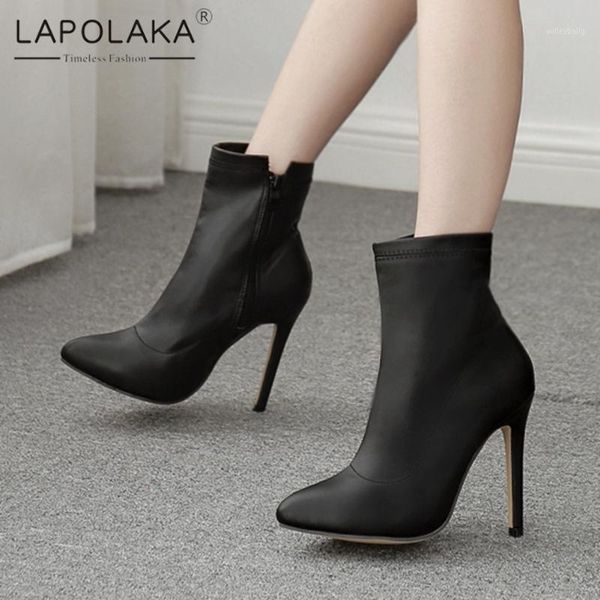 

lapolaka black fashion concise ins dropship women shoes comfy elegant shoes all-match stiletto party boots ladies1