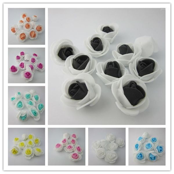 

150pcs/lot artificial flowers multicolor pe lace rose foam flower bouquet solid color/scrapbooking diy wreath craft fake flowers1