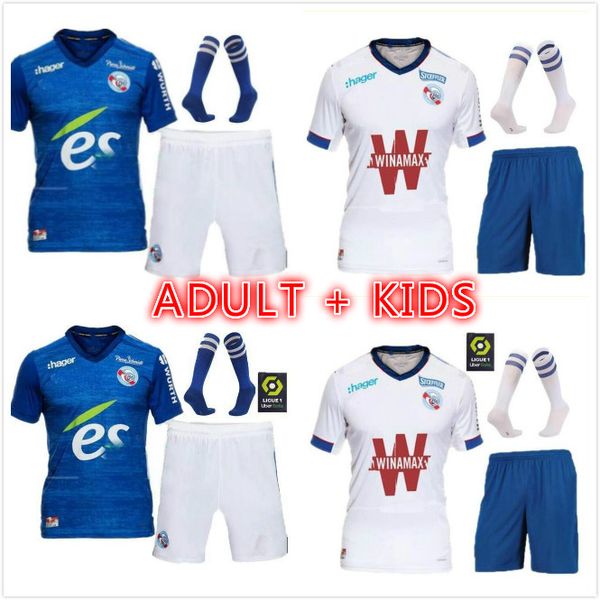 

rc strasbourg maillot de foot alsace soccer jerseys 2020 21 football shirts djiku thomasson lala sissoko hommes enfants men kids kit unifor, Black;yellow