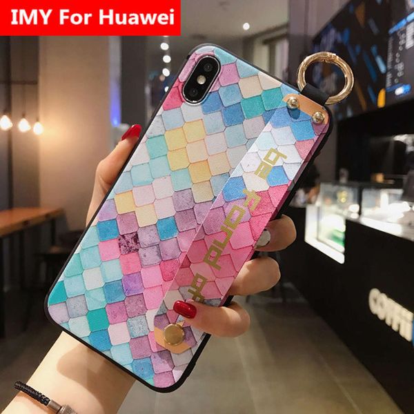 

fish scales wrist strap for huawei p40 p30 p20 p10 mate 20 30 pro lite nova 3e 4e 6se soft tpu phone holder case