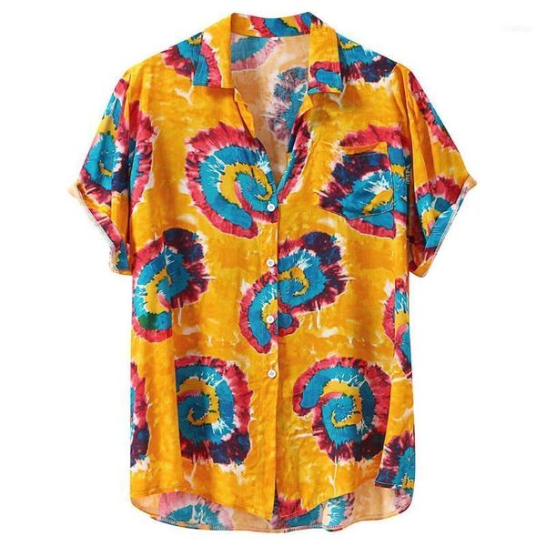 

mens printed hawaiian loose vacation plus size button short sleeve casual buttons apparel comfort 11, White;black