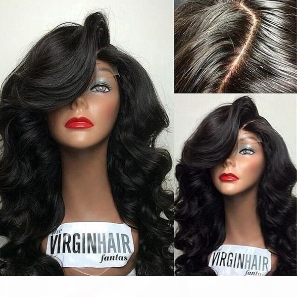 

wavy brazilian full lace human hair wigs with baby hair remy hair glueless pre plucked lace wig bleached knots, Black;brown
