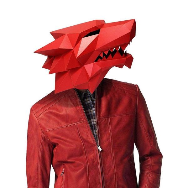 

costume 3d fashion werewolf animal cosplay diy paper craft model mask christmas halloween prom party gift