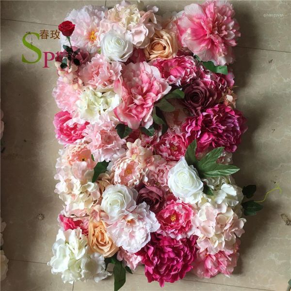

spr customized artificial silk wedding roll up flower wall rose backdrop1