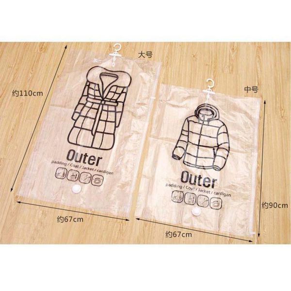 

hang vacuum bag for clothes folding transparent border organizer pouch compression sealed bags to save space organizer