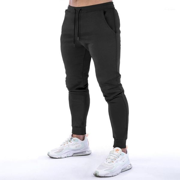 

men's spring and autumn slim casual pants trend corset fitness sweatpants streetwear high waisted trousers women1, Black