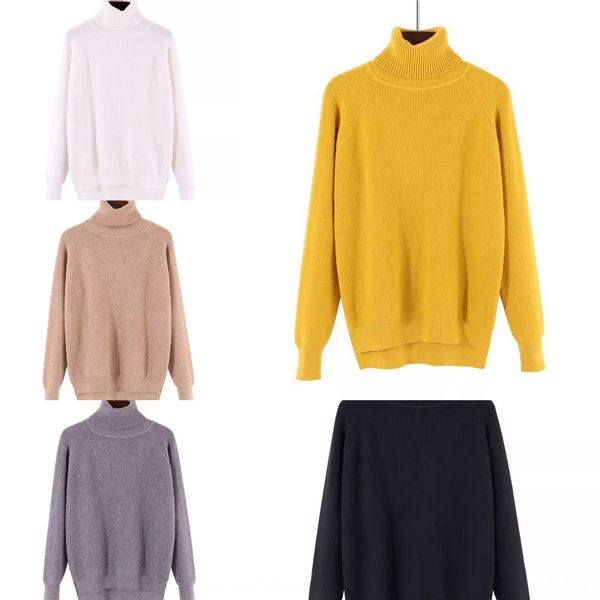 

2020 autumn and winter korean style lazy lapel women's short solid color loose pullover sweater base shirt long sleeve thick sweater sw, White;black