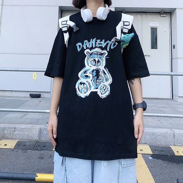 

chqd4 and women's coat t-shirt yuansuo short sleeve fashion women's year korean new summer loose ins t-shirt studentsleisure white