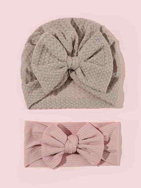 

baby bow decor hat & hair band she02, Yellow