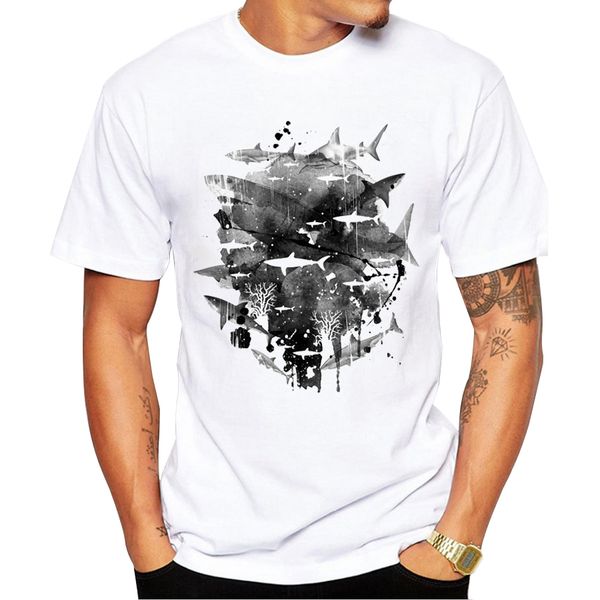 

2018 short sleeve school of jaws men t shirt new fashion shark printed t shirt cool retro tee shirts sport hooded sweatshirt hoodie